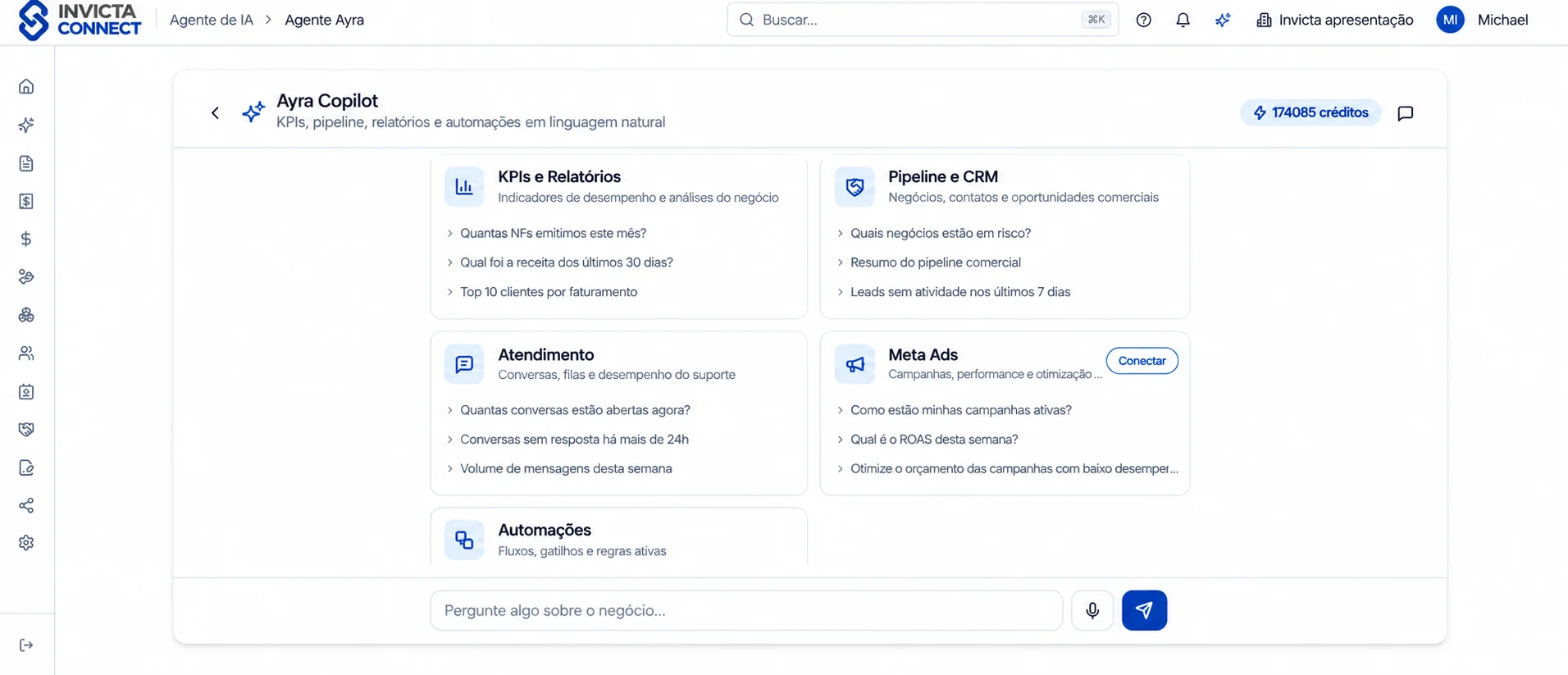 Copiloto Performance AI da Invicta Connect